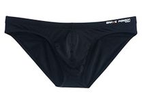Mendove Men's Nylon Solid Contour Pouch Bikini Swimsuit, Black, X-Large