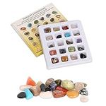 Kaket Chakra Healing Crystals Stones with Gift Box 20 PCS Set, Natural Crystals and Gemstones Healing, Pocket Palm Reiki Healing Stones for Beginner Anxiety Relief Meditation Yoga Relaxation