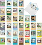 NobleWorks - 36 Assorted Box Set Funny Birthday Cards, Adult Humor with Envelopes (36 Designs, 1 Each) Humor B-day Greeting Card Bulk Variety Pack for Men and Women - Cake Time AC9375BDG-B1x36