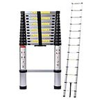 5M/16.4ft Aluminum Extension Folding Telescopic Loft Ladder Straight Attic Telescoping Ladders Capacity 150kg/330lb with Certificate EN 131