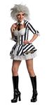 Rubie's Official Beetle Juice + Wig Ladies Fancy Dress Halloween Sexy Beetlejuice Costume Outfit