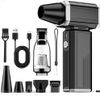 Electric Air Duster, Car Mini Vacuum Cleaner Super Power Turbo Fan 2-in-1 Compressed Air Duster & Vacuum Stepless Speed Adjustable for Dust Debris Removal Keyboards Electronics Home Auto Outdoor Use