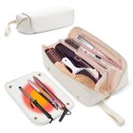 Kannino Hair Tools Travel Bag and Heat Resistant Mat, 2 in 1 Hot Tools Travel Bag for Straightener, Curling Iron, Flat Irons, Hair Dryer, Portable Organizer Hair Travel Case, Hangable Handles (Beige)