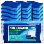 AIDEA-Brite Non-Scratch Scrub Sponge-24Count, Sponges for Dishes, Cleaning Sponge, Cleans Fast Without Scratching, Stands Up to Stuck-on Grime, Cleaning Power for Everyday Jobs