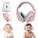 Aolso Baby Ear Defenders, 2-in-1 Baby Ear Defender for Babies and Toddlers up to 36 Months, Noise Reduction Earmuffs, Infant Noise Canceling Headphones with Soft Cushion and Adjustable Headband-Pink