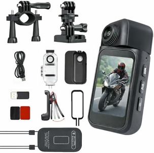 JETO Mini Body Camera, 1080P HD Wearable Action Camera with Touch Screen, Wide Angle, Magnetic Clip-On POV Cam, App Remote Live Stream (64GB Cycling Accessory Kit)