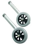 Lumex 603650A Fixed Walker Wheel, 5" Diameter, Silver and Gray (Pack of 2)