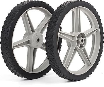 GICOOL 14 x 1.75'' Spoked Plastic Wheel and Tire, 2.45" Offset Hub Length, 1/2" Axle Bore Bearings, for Lawn mower Trolley Dolly Wheel Replacement, 2 Pack