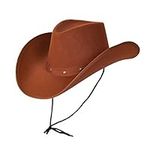 seemeinthat Brown Studded Cowboy Hat Wild Western Sheriff Cowgirl Stag Hen Rodeo Fancy Dress