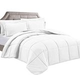 Clara Clark Comforter Set, Full/Queen, Solid White