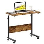 sogesfurniture Mobile Side Table 31.4 Inches Portable Laptop Computer Stand Desk for Bed Sofa, Retro, BHCA-05#1-80FG