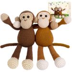 Crochet Kit for Beginners, Crochetta Crochet Starter Kits with Step-by-Step Video Tutorials, Learn to Crochet Animal Kit for Adults & Kids, Craft Supplies, Monkey Amigurumi Gift Baby Shower(40%+ Yarn)