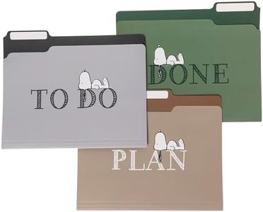 Snoopy File Folders Pack by Graphique, Set of 9 (3 Designs), Letter Size Organizers, Decorative Office Supplies, 1/3-Cut Tabs