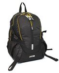 JCB Backpack Black Travel Bag - Rucksack Work Bag, Great for Under Seat Bag for Travel, Multi Pocket Casual Backpacks, Adjustable Straps - Black/Yellow