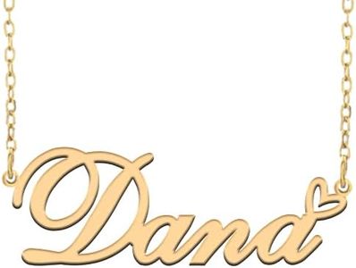 RONKAHSHOW Dana Custom Name Necklace Customized Personalized 18K Gold Pendant Name Necklace with Heart Name Necklace Best Gift for Women Birthday Mother’s day Christmas wedding Gold