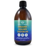 QUEEN OF THE THRONES Organic Golden Castor Oil - 500mL (16.9oz) | 100% Pure & Expeller-Pressed for Hair, Skin & Nails | Hexane Free | USDA Certified