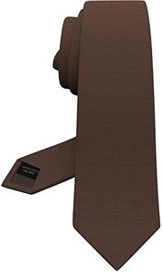 Chocolate Tie Premium Mens Wide Gabardine Matt Necktie Tuxedo Coffee Brown Color Classic Solid Corbatas (Truffle Brown, Wide 3.35")