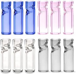 Reusable Glass Tips Holder for Cigarette Filter Round Mouthpiece, Ø8mm Diameter 35mm Length for DIY Easy Clean Color 12 Pack