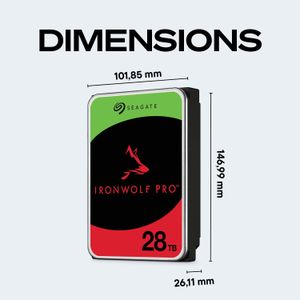 Seagate IronWolf Pro 28TB NAS Internal Hard Drive 3.5" SATA, 7200RPM, 512MB Cache