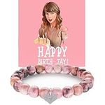 Pink Taylor Bracelets Birthday Gifts, Taylor Merch, Taylor Bracelet with Taylor Birthday card Gift Box for Girl Women Sister and Her. Taylor Birthday Party Decorations