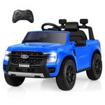 Licensed Ford Ranger Ride on Pickup Truck by INFANS, 12V Battery Powered Electric Vehicle for Kids with Remote Control, Headlight, Power Display, Bluetooth, MP3, Music, Aged 3-6 Years (Blue)