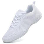 GlideMoves Cheer Shoes Girls Cheerleading Shoes Dancing Training Sneakers Youth Adult Size Women 9 Men 8 White 41