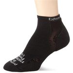 Thorlo Unisex Experia CoolMax Micro Mini Crew Sock, Black/Black, X-Small/Ladies 5-6.5