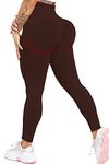 TZLDN Seamless Butt Lifting Leggings for Women Scrunch Booty High Waisted Tummy Control Yoga Pants Workout Gym Sport Leggings Butt Shape - Wine Red, X-Small