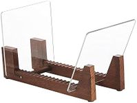 Wood Vinyl Record Storage Holder - Vinyl IP records Stand - Album Storage Organizer Display Stand Rack Holds Up to 50 Albums | DVDs | CDs - Brown