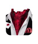 Barry.Wang Mens Red Silk Ascort Woven Paisley Cravat Tie Pocket Square Cufflinks Set
