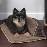 FurHaven Pet Throw Blanket | Snuggly & Warm Faux Lambswool & Terry Pet Throw Blanket, Espresso, Small