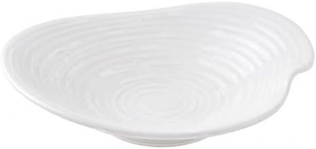 White Ceramic Decorative Bowl, Textured Centerpiece Bowl for Dining Table, Embossed Fruit Display Bowl for Kitchen Counter, Modern Decorative Bowl for Coffee Table, Entryway, Living Room Decor (S)