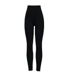 VR7 High Waist Compression Leggings Women's Figure Firming Tummy Control Black (Black, UK 24-26 (3XL))