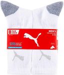 Puma Men's Crew Sock, 8 pair (White) Fits Shoe Size (6-12)