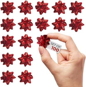 Red Gift Bow 100 PCS, Christmas Bows 1", Gift Bows for Gift Wrapping, Gift Bows for Christmas Holiday Birthday Party