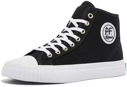 PF Flyers Center High Top Sneakers for Men and Women, Original Canvas Hi-Top Athletic Shoe, Unisex Black and White Shoes