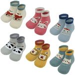 Vicloon Baby Socks for Boys Girls, 6 Pairs Baby Socks, Baby Non Slip Socks, Low Cut Baby Anti Slip Cotton Sock, Medium Tube Baby Socks Cotton Socks -L