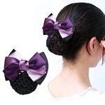 MAYCREATE Bowknot Snood Net Barrette Hair Bun Accessories For Women Lady, Elastic Mesh Hair Bun Clip Bow Hair Bun Cover Hairnet For Daily, Dance, Office,Multi