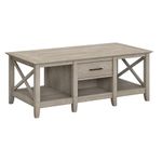 Bush Furniture Coffee Table with Storage with Aged Bronze Hardware | Key West Collection Center Counter for Living Room | 47Wx24Dx18H