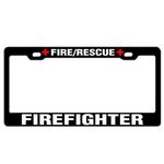 YEX Abstract Fire Rescue Firefighter License Plate Frame Car Licence Plate Covers Auto Tag Holder 6" x 12"