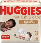 Huggies Nourish & Care Scented Baby Wipes, 3 Flip-Top Packs (168 Wipes Total)