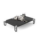 FAYDUDU Raised Dog Bed Elevated Dog Beds Large Washable Chew Resistant Dog Bed Off Floor Pet Bed for Indoor and Outdoor Use (M, Black)