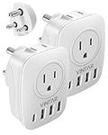 [2-Pack] US to India Plug Adapter,V
