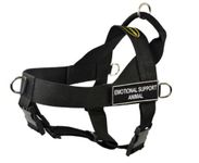 Dean & Tyler Universal No Pull Dog Harness, Emotional Support Animal, X-Small, Fits Girth Size: 21-Inch to 25-Inch, Black