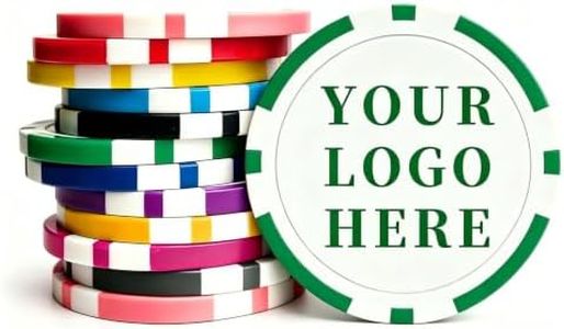 Vooruitgang 100PCS Custom Poker Chips with Logo/Image/Text for Party,Bar,Promotions (Green)