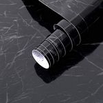 Arthome Black Marble Contact Paper Peel and Stick 60cmx508cm Self Adhesive Wallpaper,Black Vinyl Paper Removable Decorative Film for Table,Countertop,Cabinet,Shelf Liner Fireplace Wall Covering