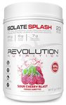 Revolution Nutrition, Isolate Splash, Clear Whey Protein Powder, Juice-Type Protein, Candy Flavour, Collagen, 24g Of Protein Per Scoop, Zero Sugar, 817g, 23 Servings (Sour Cherry, 1.8 Pound)