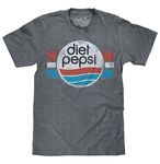 Tee Luv Men's Diet Pepsi Shirt - Retro Pepsi Logo Graphic Tee Shirt, Graphite Heather, M