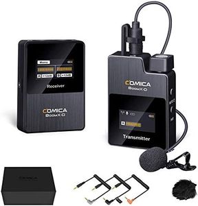 Wireless Microphone System, Comica BoomX-D1 2.4G Professional Wireless Lavalier Lapel Microphone for Canon Nikon Sony DSLR Cameras, Camcorders, Lav Mic for iPhone iPad Android Smartphone, etc.