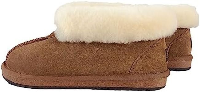Best Gift Choice UGG Women's Ankle Slippers,Australian Premium Wool, Anti-Slip, Super Warm and Comfort, Chestnut EU 38